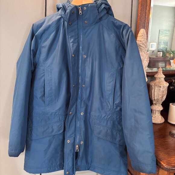 Women’s L.L. Bean Hooded Coat Thinsulate Winter Small 0FJS3 Blue Pockets - Picture 2 of 14